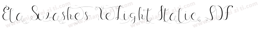 Ela Swashes XeLight Italic PDF字体转换